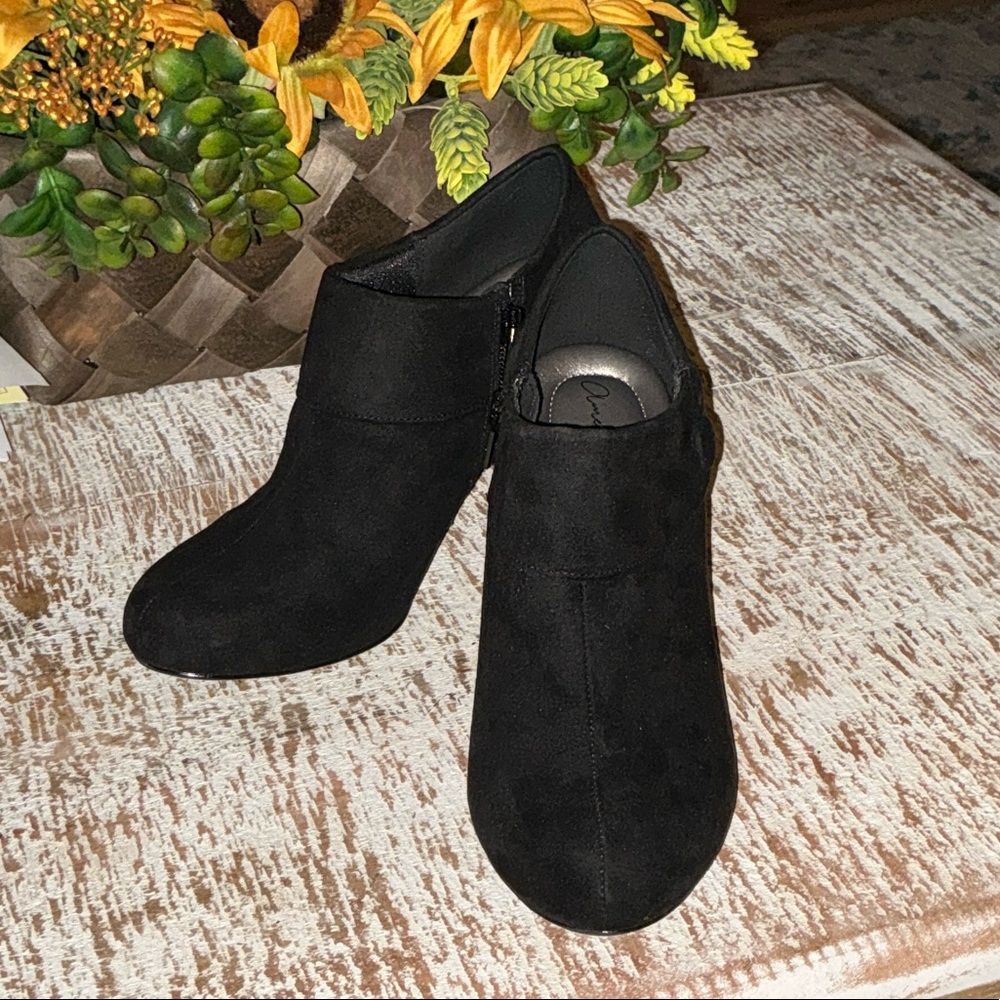 Amelia Grace Black, Suede Ankle Boots - 3” heels